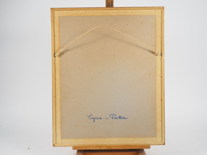 Cyrie PISTRE. "Portrait de jeune femme aux nattes". Dessin signé et da