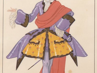 Vente aux enchères RANSON.  "Elégant" Paire de pochoirs  Signés