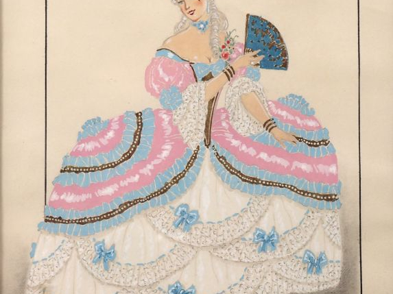 RANSON.  "Elégant" Paire de pochoirs  Signés