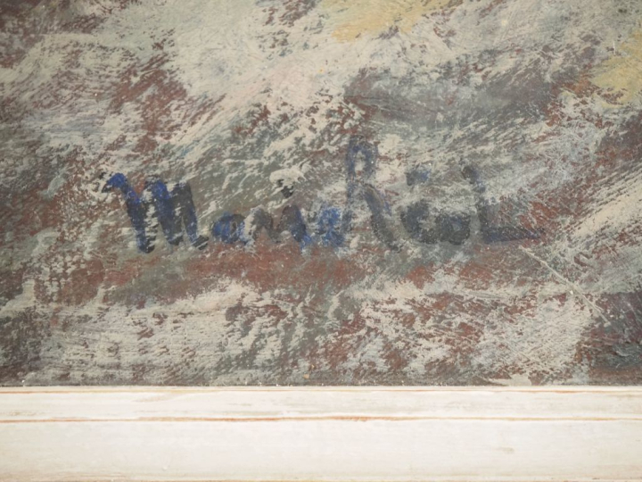 Marie REOL. "Les dunes à Arcachon". Huile sur toile, signée en bas à d