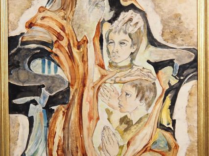 Pöl ROUX.  "Jacob bénissant les fils de Joseph". Huile sur panneau, si