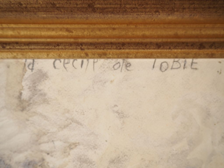 Pöl ROUX.  "Tobie". Huile sur panneau, titrée au haut à droite. Dim. 1
