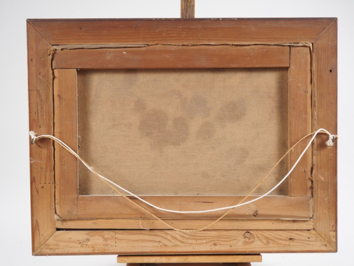 Edouard SANDOZ.  "Paysage"  Huile sur toile, signée en bas à gauche et