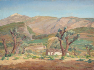 Vente aux enchères Edmond SIGRIST. "Mont Ventoux". Huile sur toile, signée en bas à droit