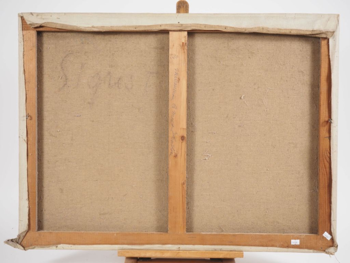 Edmond SIGRIST. "Mont Ventoux". Huile sur toile, signée en bas à droit