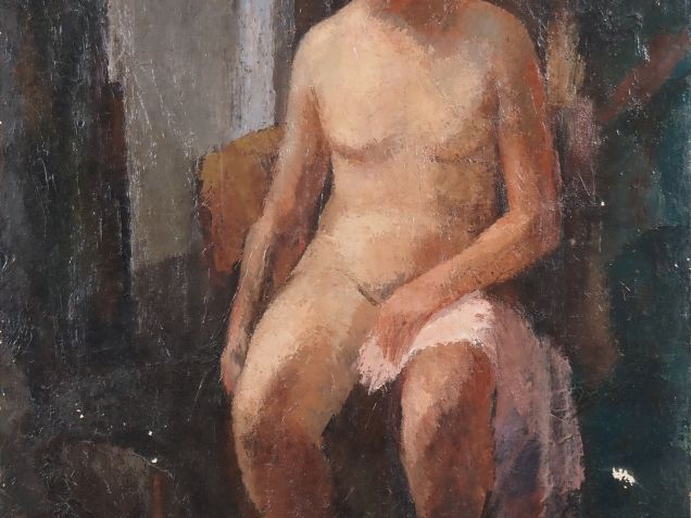 Edmond SIGRIST.  "nue" Huile sur toile, signée en bas à droite Dim. 65