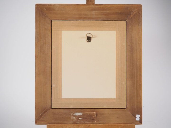 K. STOYA. "Portrait de femme cubiste". Aquarelle gouachée, signée et d