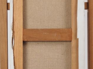 Julian TAYLOR.  "Les façades" Huile sur toile, signée en bas à gauche 