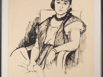 Vente aux enchères TESSIER.  "portrait de jeune femme" Dessin, signé en bas à gauche  Dim