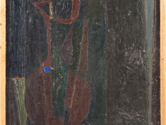 Ecole française contemporaine. "nature morte au pichet" Huile sur isor