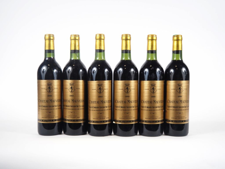 6 BOUTEILLES CHÂTEAU MAUVEZIN GC ST ÉMILION - 1983 - 5BG
