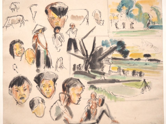 Vente aux enchères Louis Robert BATE (1898-1948, grand prix de l'Indochine en 1938). "Etu