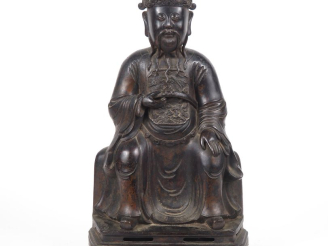 Vente aux enchères Chine, époque Ming, XVIIe siècle,  Importante statuette en bronze, de 