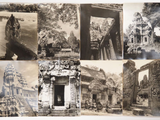 Vente aux enchères Cambodge, Lot comprenant trente photos en noir et blanc, légendées au 