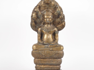 Vente aux enchères Thaïlande, XXe siècle  Importante statue en bronze, représentant le Bo