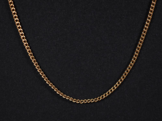 Vente aux enchères Chaine souple en or jaune 750, maille gourmette. Long. 49 cm Poids. 4,