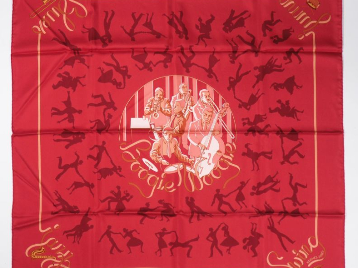 HERMES, Paris Carré de soie, modèle "Boogie Woogie".  Design Sophie k.