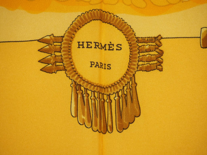 HERMES, Paris Carré de soie, modèle "Mexique".  Design par Caty Latham