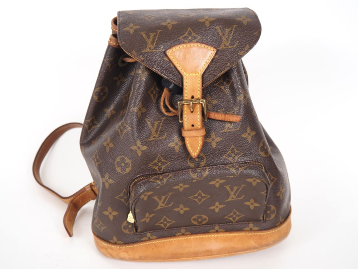 Louis VUITTON, Paris Sac à dos en toile monogrammée et cuir naturel, m