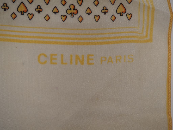 CELINE, Paris Foulard en soie, à décor de piques, cœurs, carreaux et t