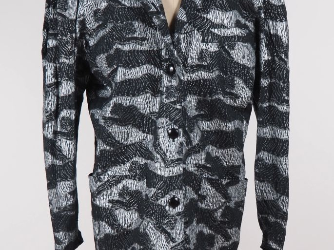 PISANTI, Paris Chemise en coton (100%), à décor argenté et noir de pan