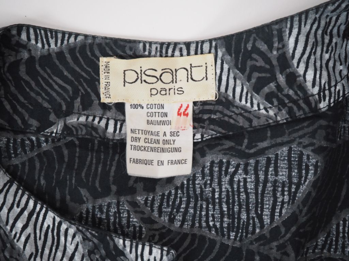PISANTI, Paris Chemise en coton (100%), à décor argenté et noir de pan