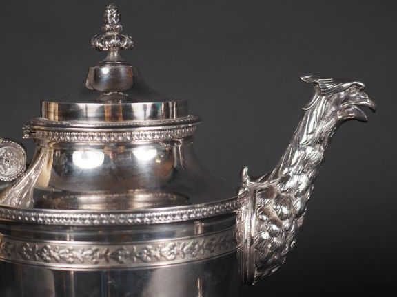 Service à café et à thé de style Empire en argent, poinçon Minerve, su