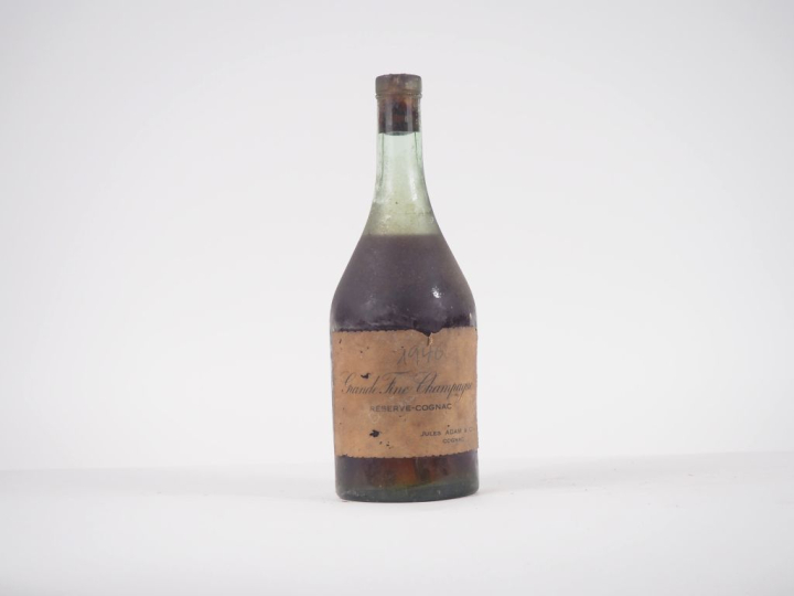 1 VIEILLE BOUTEILLE COGNAC GRANDE FINE CHAMPAGNE RÉSERVE JULES ADAM   