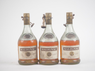 Vente aux enchères 3 BOUTEILLES COGNAC SALIGNAC SPÉCIAL 70 cl - NIVEAUX BAS 