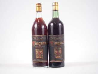Vente aux enchères 2 VIEILLES BOUTEILLES CÔTES D'AGLY VINGRAU