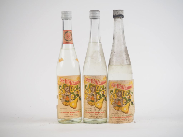 3 BOUTEILLES EAU DE VIE DE POIRE SIR WILLIAM'S RICHARD BONVIN 70 cl - 