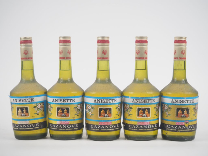 5 BOUTEILLES ANISETTE CAZANOVE 70 cl  - BS