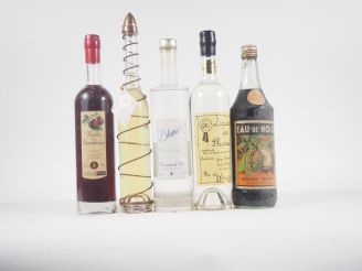 Vente aux enchères 5 BOUTEILLES : 1 VIEILLE EAU DE VIE DE PRUNES DENOIX 35 cl - 42 % / 1 