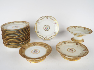 Vente aux enchères ROBERT, boulevard de italiens. Partie de service de table en porcelain