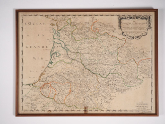Vente aux enchères Gravure figurant le plan topographique de la Gascogne d'après Nicolas 