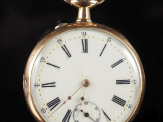 Vente aux enchères LE ROUSSEAU, à LIÈGE N°601840 Vers 1900 Montre de poche en or jaune 18