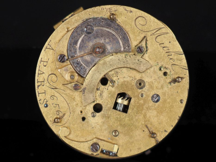 LEPINE, à Paris N°656. Montre de gousset sans sa monture.  Cadran émai
