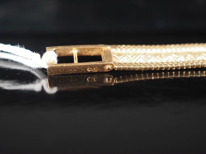 YEMA, Antichoc Montre bracelet de dame, boitier et bracelet en or jaun