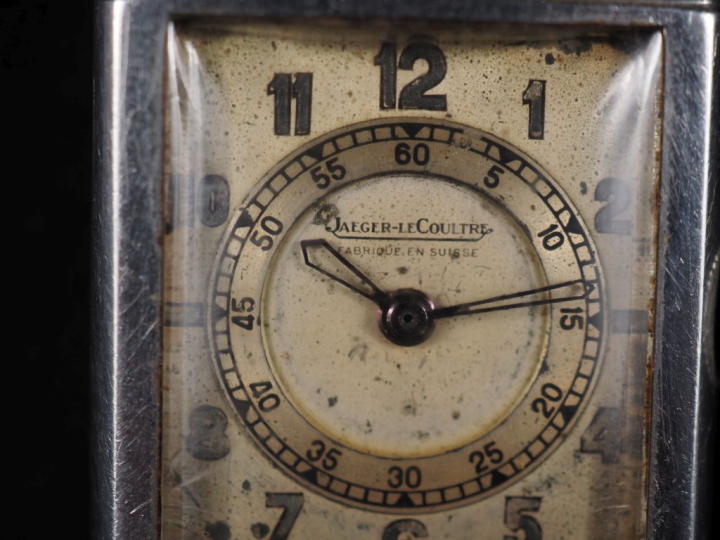 JAEGER LECOULTRE, Reverso Montre bracelet d'homme en acier.  Cadran à 