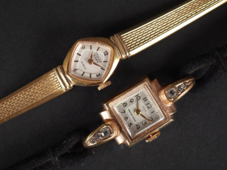 Vente aux enchères THALES, PAX Deux différentes montres bracelet de dame en métal doré ou