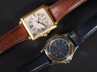 Vente aux enchères Maurice LACROIX,  Montre bracelet en métal doré. Cadran à chiffres ara