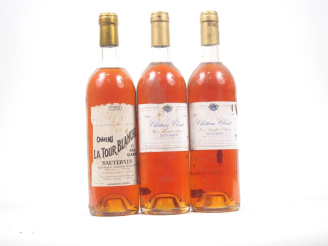 Vente aux enchères 3 BOUTEILLES DE SAUTERNES : 1 CHÂTEAU LA TOUR BLANCHE 1er CC - 1983/2 