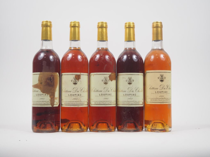 5 BOUTEILLES CHÂTEAU DU CHALET LOUPIAC : 4 DE 1995/1 DE 1994/ES