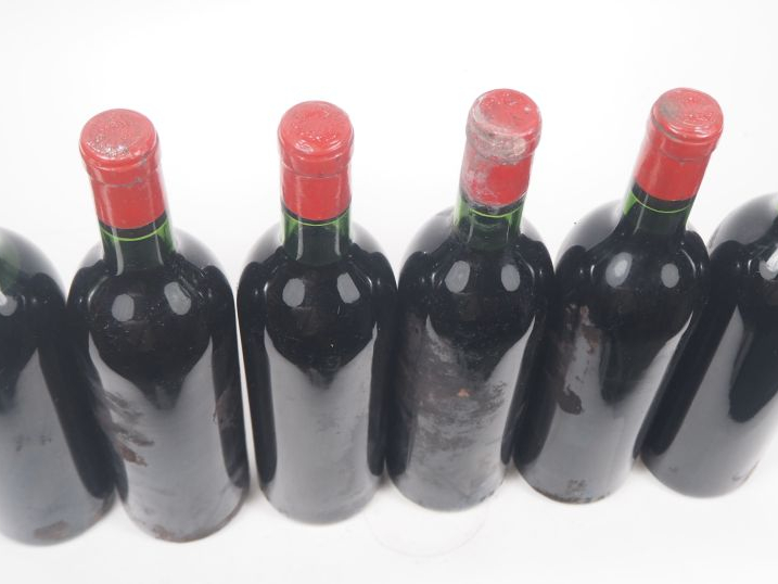 6 BOUTEILLES CHÂTEAU L'ÉVANGILE POMEROL - 1957 - 3 BONS NIVEAUX/1 BG/1