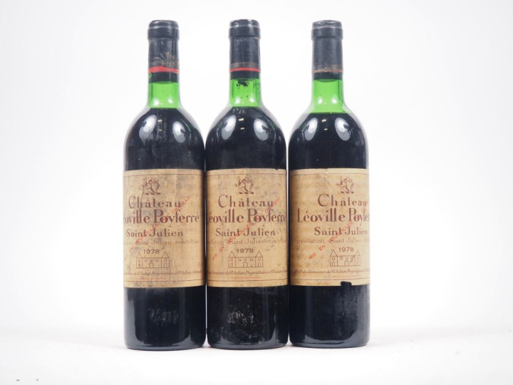 3 BOUTEILLES CHÂTEAU LÉOVILLE POYFERRÉ GCC ST JULIEN - 1978 - 2 LB/1 H
