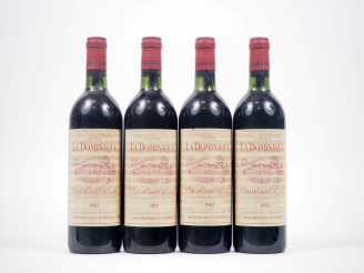 Vente aux enchères 2 BOUTEILLES CHÂTEAU LA DOMINIQUE GCC ST ÉMILION - 1983 - 2 BONS NIVEA