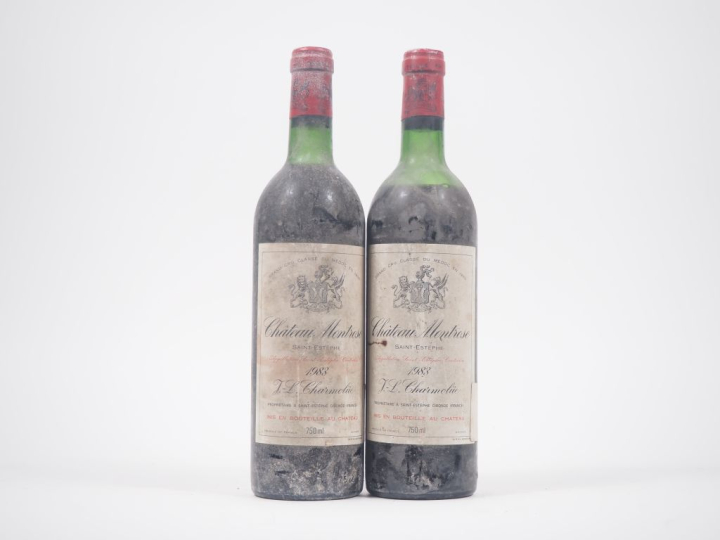 2 BOUTEILLES CHÂTEAU MONTROSE GCC ST ESTÈPHE - 1983 - 1 BG/1 MEP/ES 