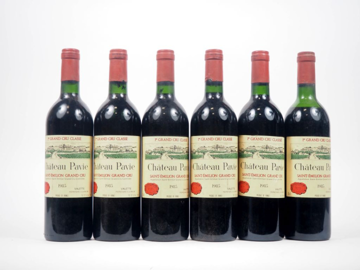 6 BOUTEILLES CHÂTEAU PAVIE 1er GCC ST ÉMILION - 1985 - 1 MEP/1 ÉTIQUET