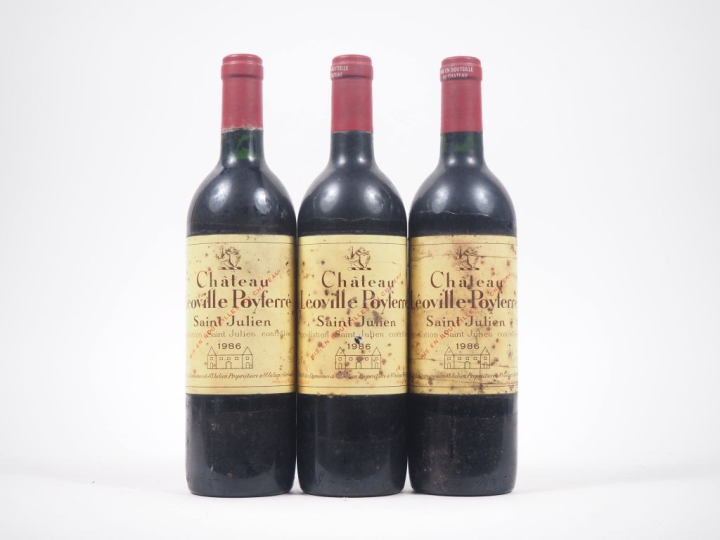 3 BOUTEILLES CHÂTEAU LÉOVILLE POYFERRÉ GCC ST JULIEN - 1986 - 3 BONS N