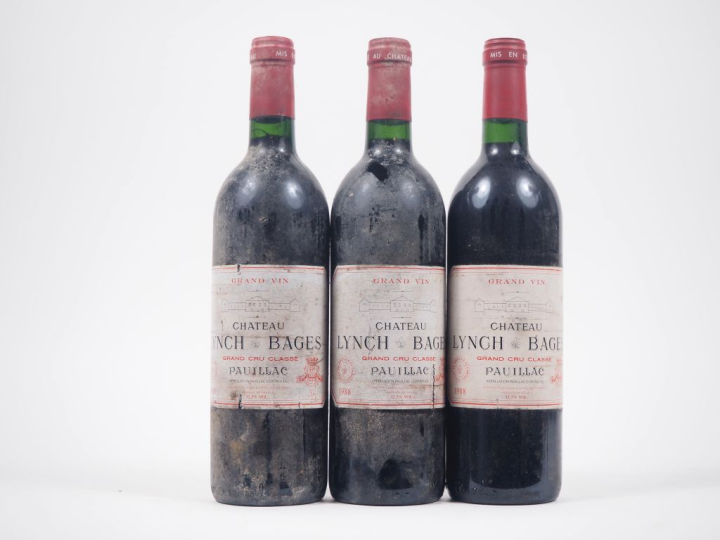 3 BOUTEILLES CHÂTEAU LYNCH BAGES GCC PAUILLAC - 1988 - ES/2 ELA/BS 